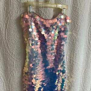 Iridescent Sequin strapless Dress